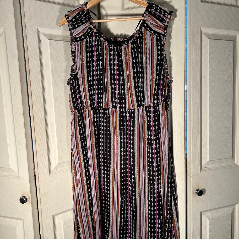 Merona Black, Orange and Pink Patterned Dress Size 3XL